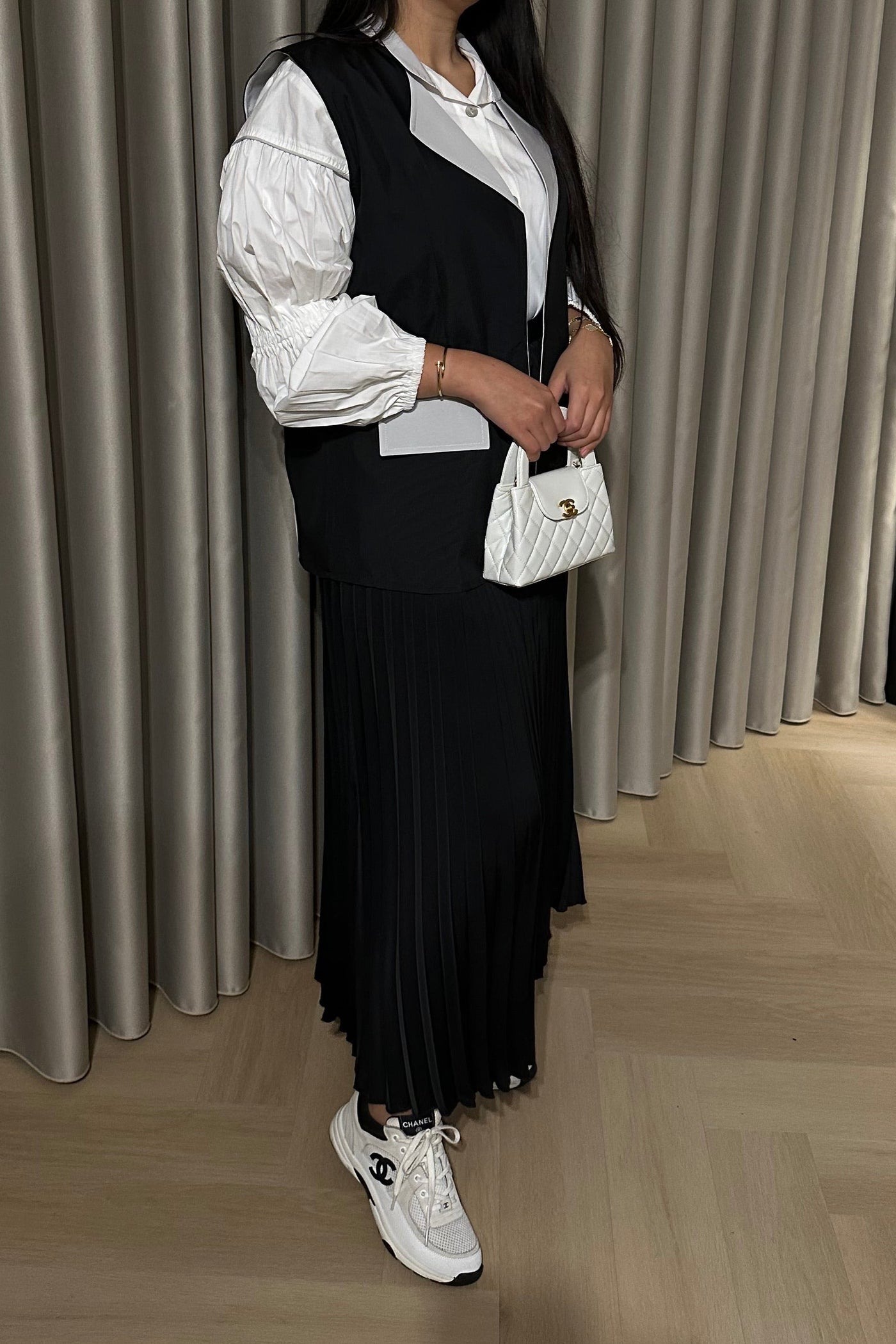 Gilet Blouse Set Black