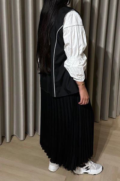 Gilet Blouse Set Black