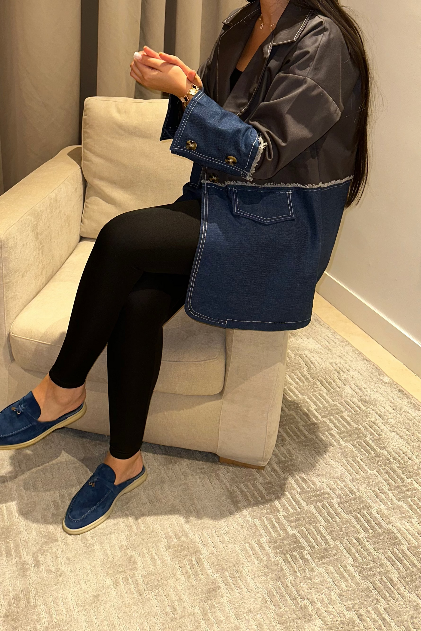 Two Tone Denim-Grey Blazer